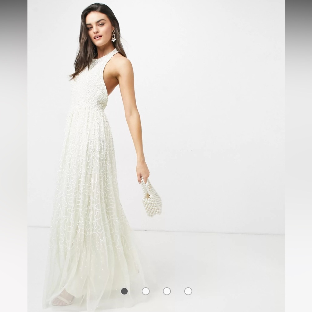 Maya Deluxe Halter Sequin Gown